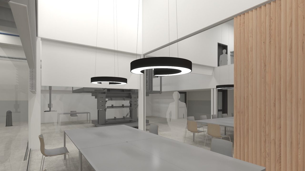 Umnutzung und Einbau eines Designlabors, sowie Prüfstand in Bestandsgebäude. Die