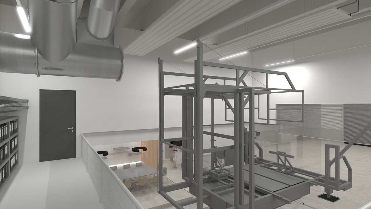 Umnutzung und Einbau eines Designlabors, sowie Prüfstand in Bestandsgebäude. Die