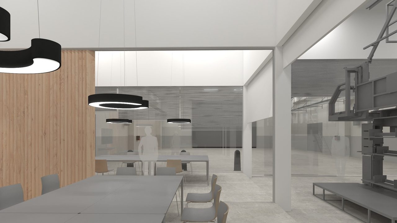 Umnutzung und Einbau eines Designlabors, sowie Prüfstand in Bestandsgebäude. Die